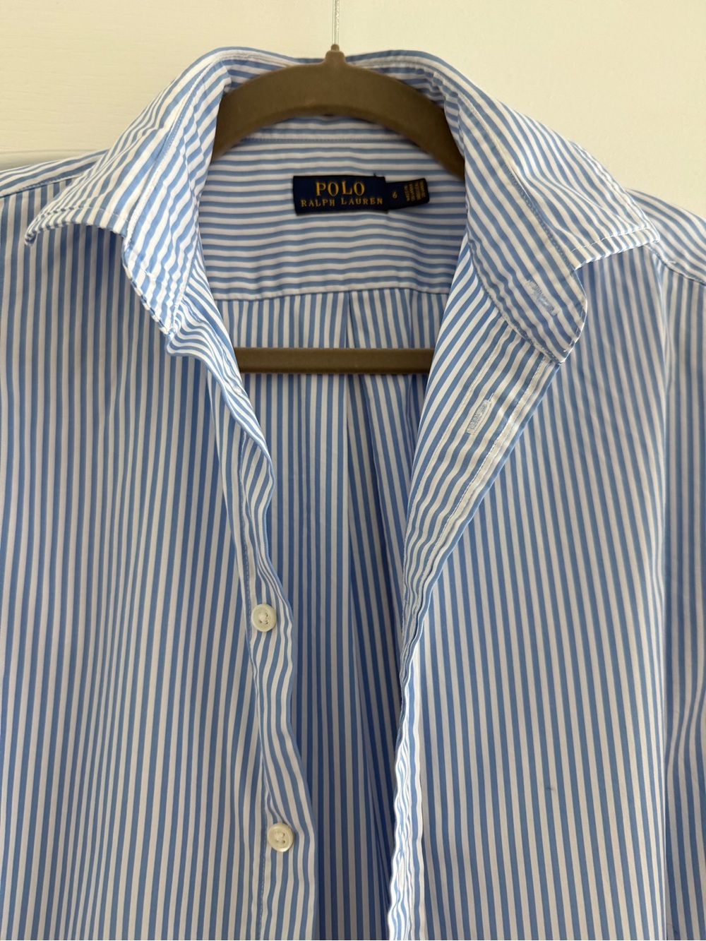 Polo by Ralph Lauren Light Blue and White Striped Button-Down Shirt- Woman - Picture 2 of 2